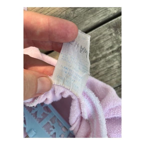 Vintage 80s Terry Cloth Footy Sleeper Teddy - Picture 8 of 9